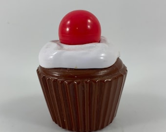 Frasco de perfume vintage Avon Sweet Treat Pink & Pretty con forma de cupcake, VACÍO