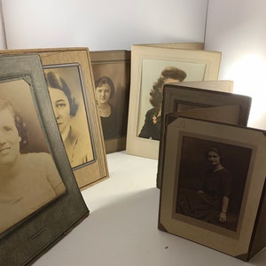 Lot of 6 Vintage Black and White/Sepia Tone Cabinet Photographs (Variety)