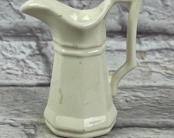 Vintage Small Creamy White Ceramic Pitcher