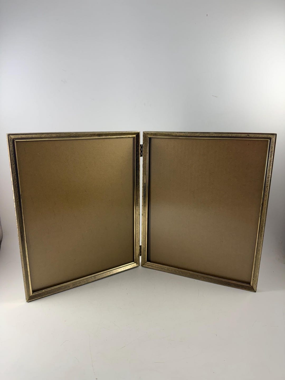 Vintage Goldtone Metal 8 X 10 Bifold Hinged Picture Frames - Etsy