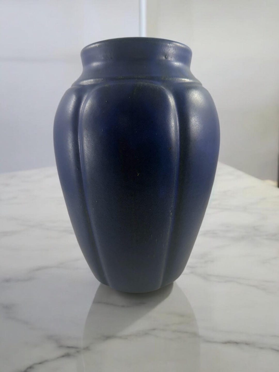 Vintage Cobalt Blue Art Pottery Matte Finish Vase - Etsy