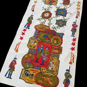 Paño de cocina de lino con estampados parisinos vintage de soldados revolucionarios