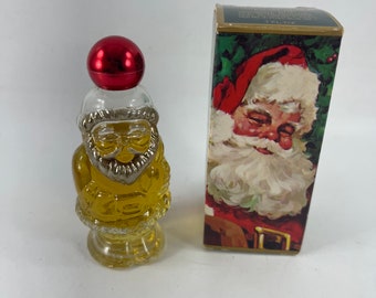 Vintage Avon Jolly Santa Here's My Heart Cologne Bottle