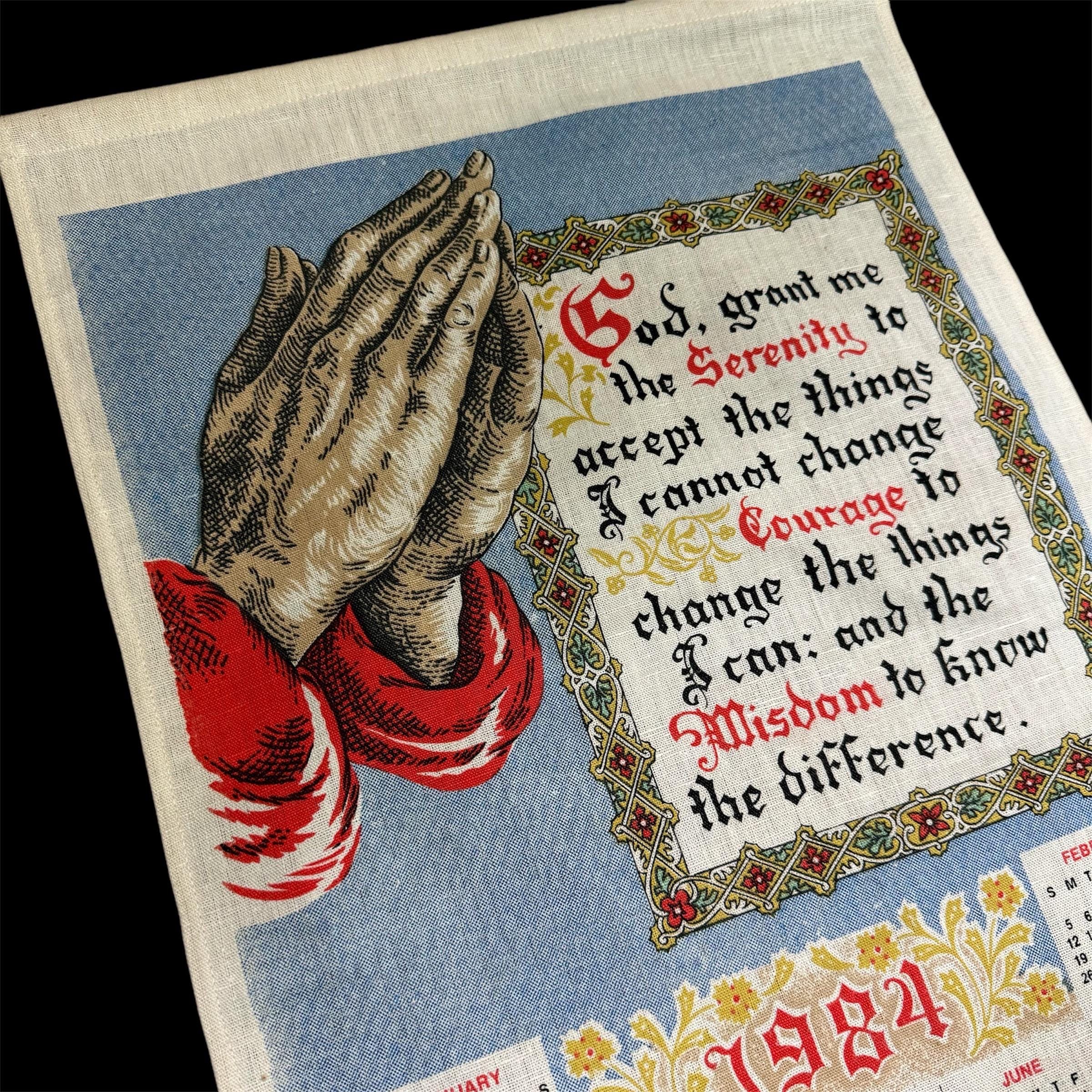 ヴィンテージ 1984 セレニティ 祈りのカレンダー タオル - Etsy 日本