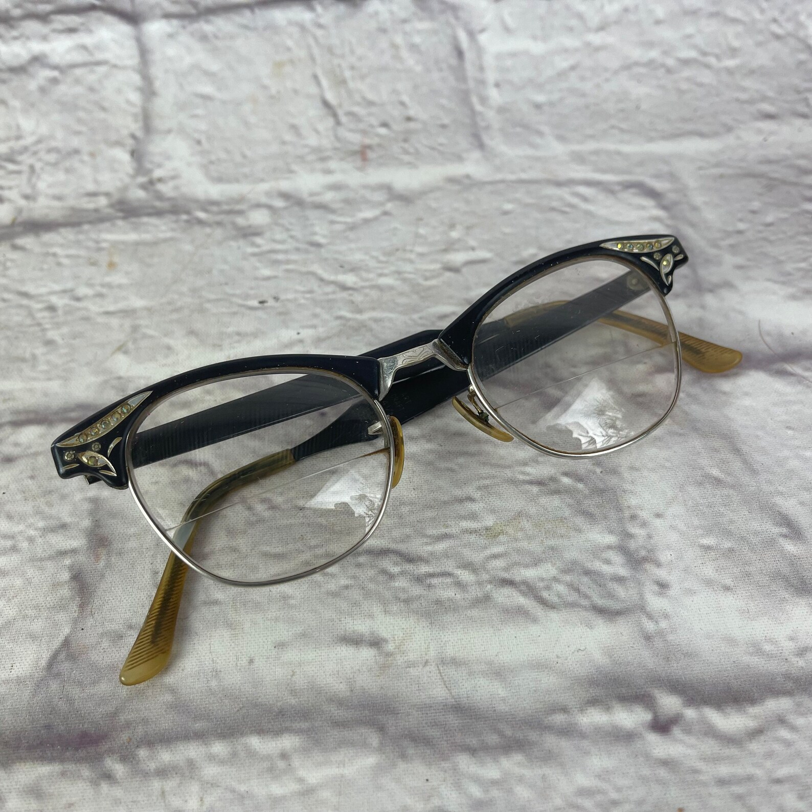 Vintage 1950s Era CAT EYE Glasses Eyeglasses Bifocals With Etsy