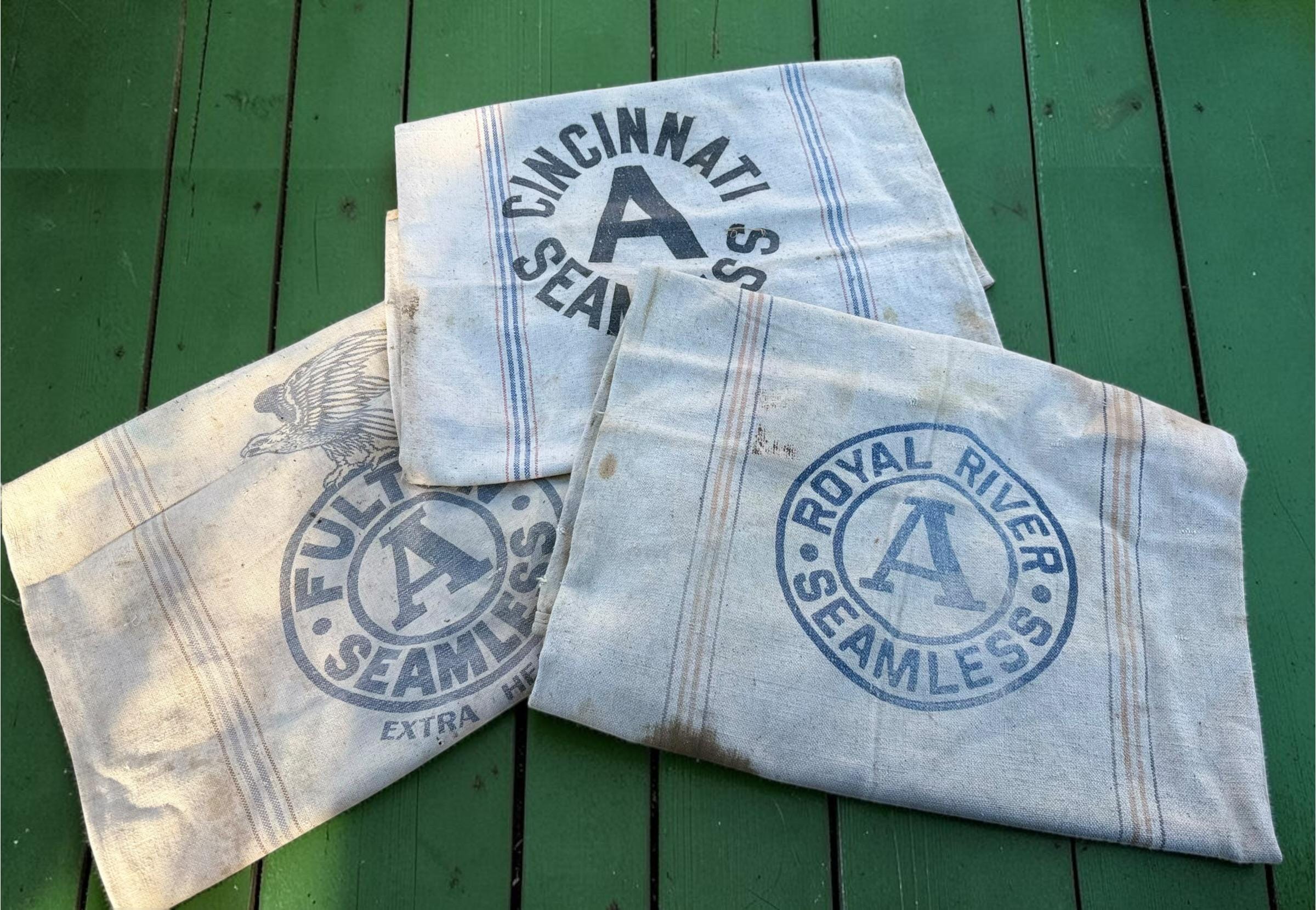海外紙物　ヴィンテージ とても大きな　小麦粉袋　10枚 Vintage flour sack - Etsy 日本