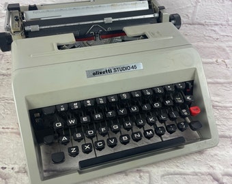 OLIVETTI LETTERA 32 タイプライター、オリジナルのティールカラーが