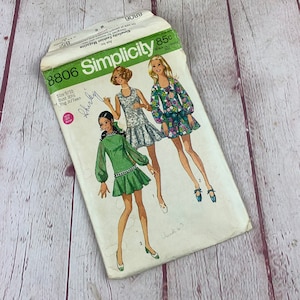 Vintage Simplicity #8806 Pattern for Teen/Misses Size 9/10 Mini Dress