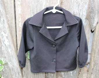 Vintage 1980's Era Amish Little Boy's Charcoal Grey or Black Jacket