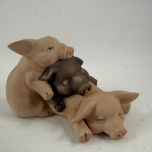 三匹の子豚　エネスコ Vintage 1988 Enesco 3 Pigs Figurine - Etsy