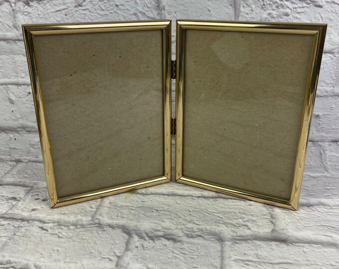 Vintage Double Hinged Bifold Goldtone Metal 5 X 7 Picture Frames - Etsy