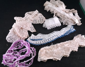 Lot of Antique/Vintage Hand Crochet, Tatting and More Lace Trim