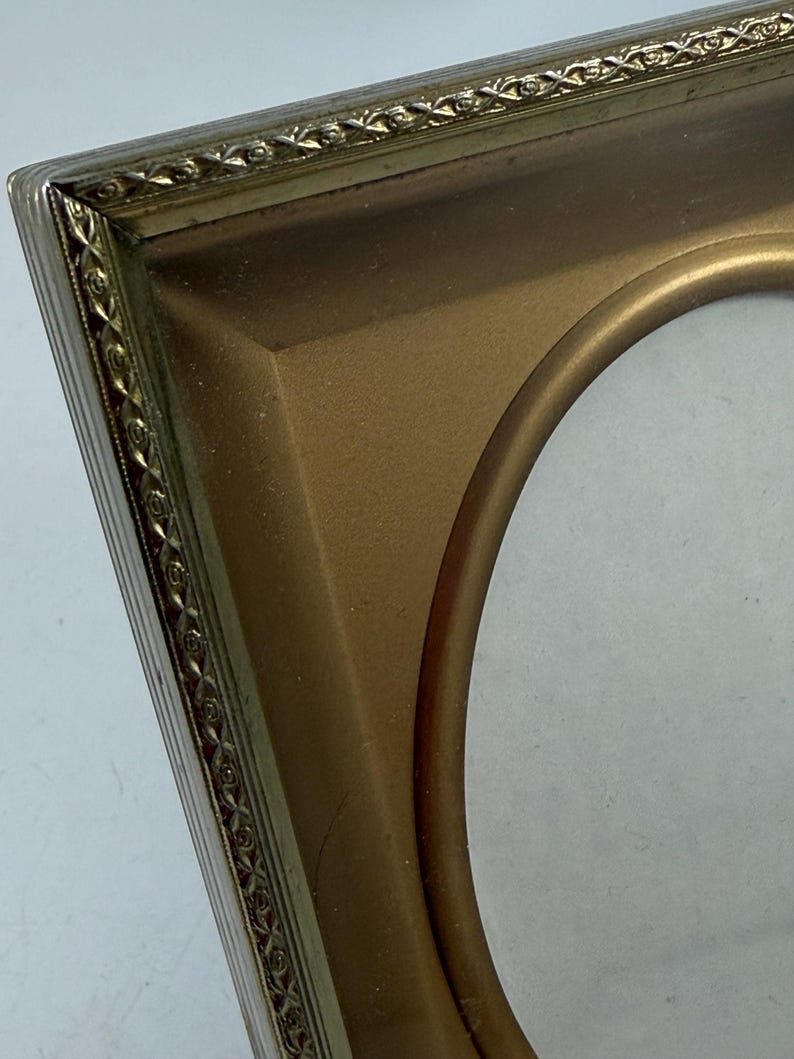 Vintage Gold Tone Metal Picture Frame With Gold Metal Matting - Etsy