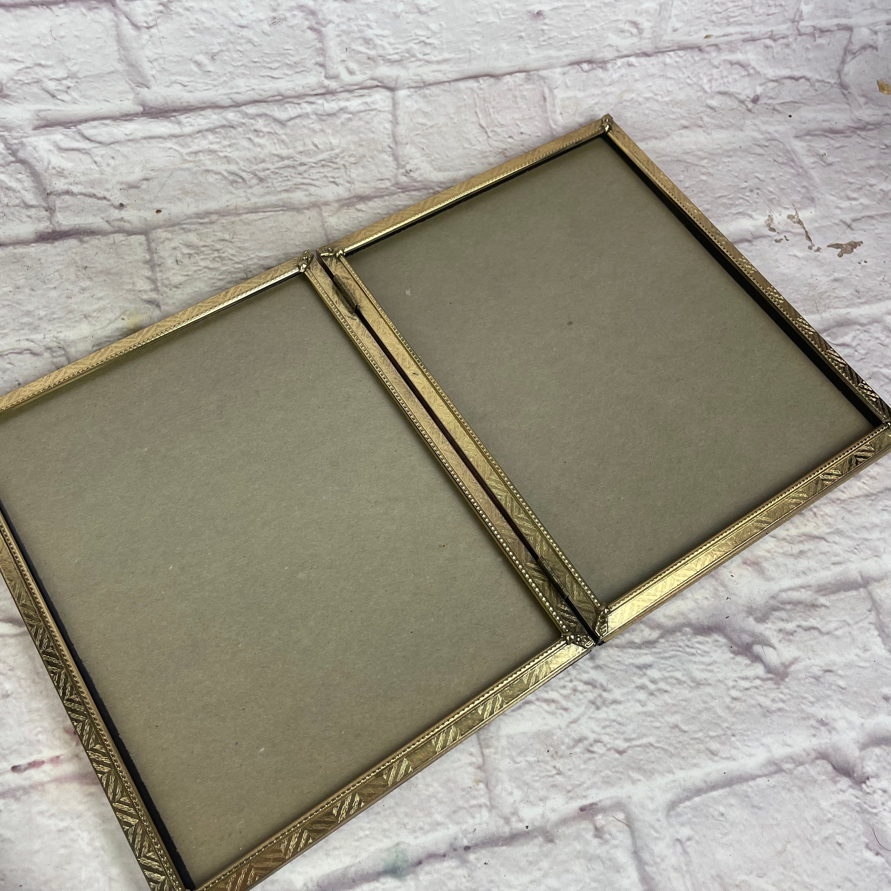 Vintage Goldtone Metal 8 X 10 Bifold Hinged Picture Frames - Etsy