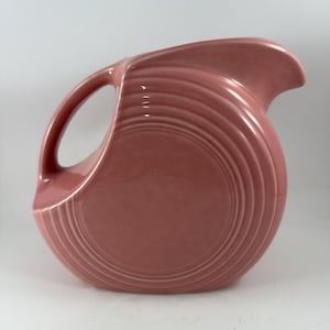 Vintage 1990&#39;s Era Fiesta Ware Pink Disc Pitcher