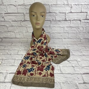 Foulard Vintage Jaqueline Ferrar En Soie - Multicolore Floral, Occasion En Bon état