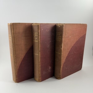 Trio of Antique Vintage Robert Louis Stevenson Hardcover Books New Arabian Nights, Travel with a Donkey, Child&#39;s Garden of Verse