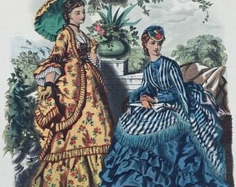 Vintage New Old Stock LA MODE ILLUSTREE Ungerahmt Fashion Print 8 x 10