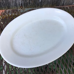 Antique Vintage Ironstone Well Loved Oval Platter by Greenwood China