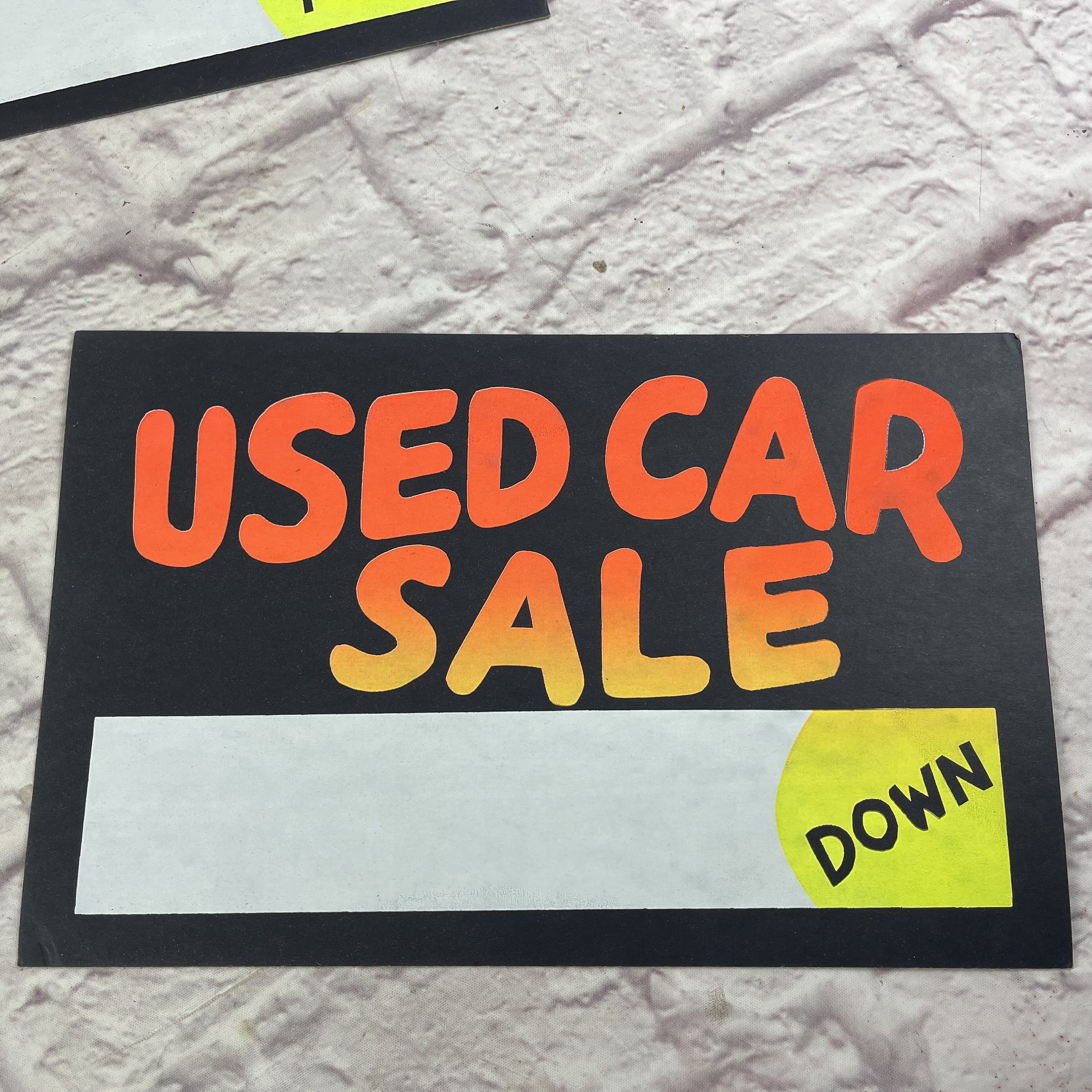 Vintage USED CAR SALE Cardboard Signs Never Used - Etsy