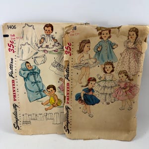 Pair of Vintage Simplicity Doll Patterns Betsy Wetsy, Tiny Tears, Saucy Walker, Bonnie Braids