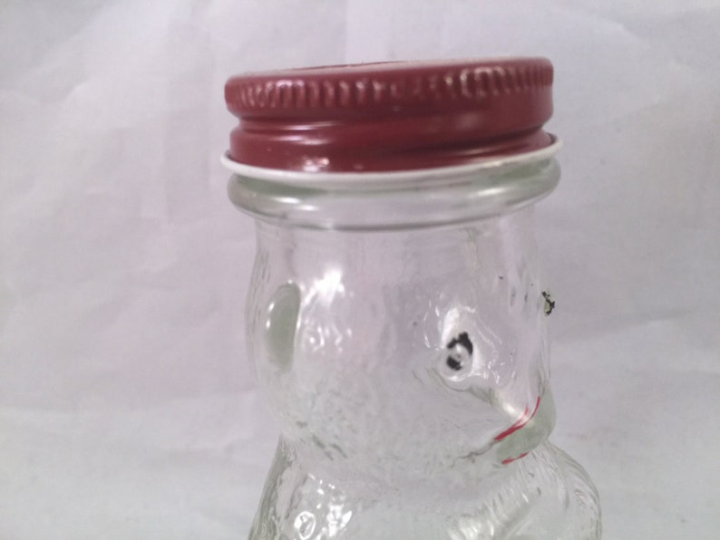 Vintage Clear Glass Honey Bear Jar Made Into a Coin Bank Etsy