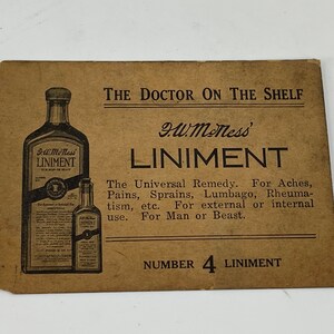 Carte publicitaire vintage de l'époque victorienne, carte publicitaire McNess Liniment