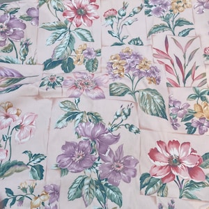 2 Meter von Vintage blass Rosa Blumen Print Polster Vorhang Stoff