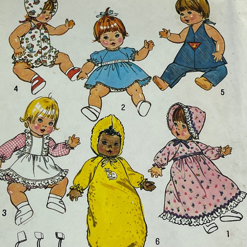 Vintage Simplicity #7208 Pattern for Doll Clothes Wardrobe for Medium ...