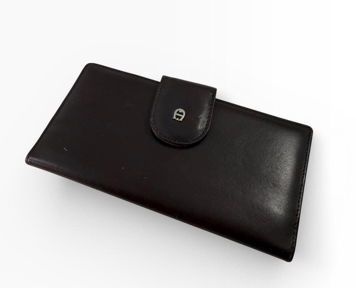Petit Porte-monnaie Vintage En Cuir Marron - Années 70 - Femme