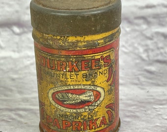 Vintage Well Loved Durkee's Paprika Tin