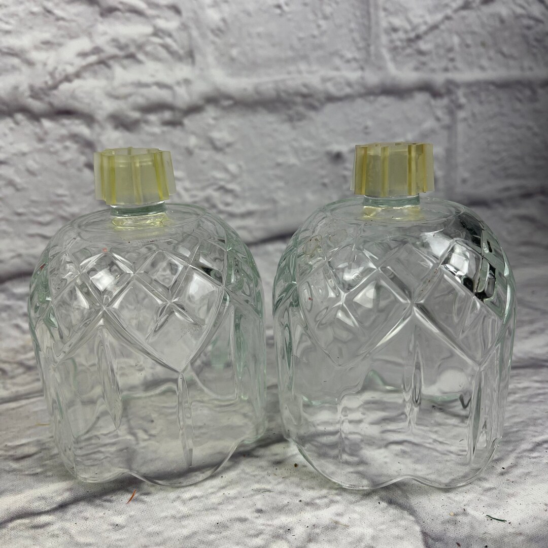 2 Vintage Clear Glass Home Interior Pegged Votive Cups Etsy