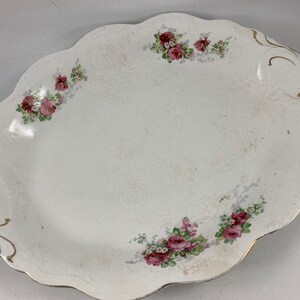 Vintage Well Loved Pink Floral Platter