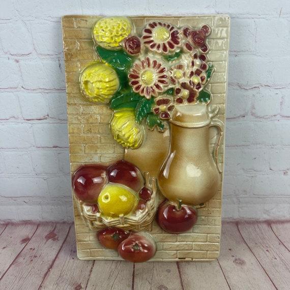 【美品】ビンテージ　レースカー　陶器　置物　インテリア　工芸品　美術品A2974 ヴィンテージ レーン&カンパニー カリフォルニア陶器 フルーツ