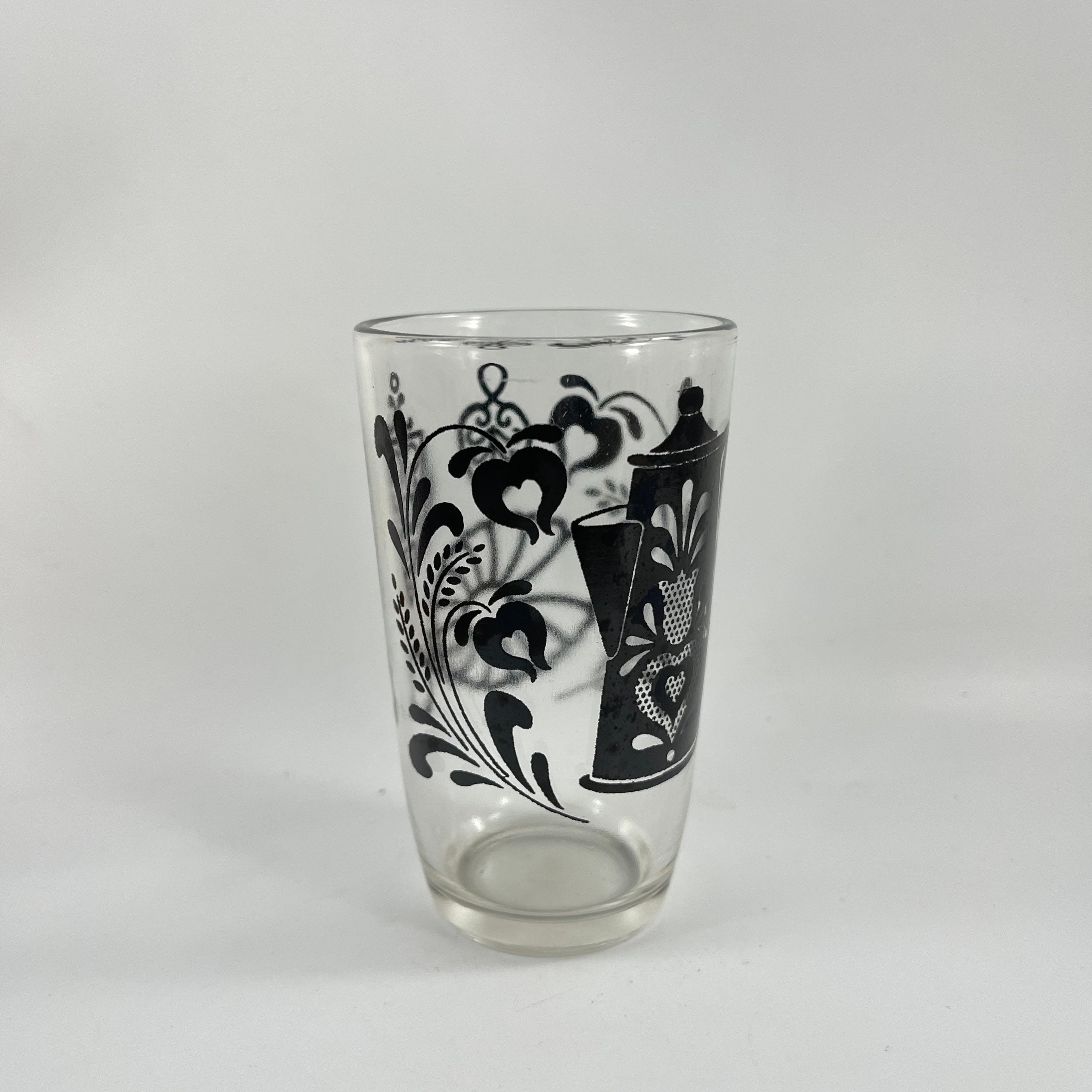 Vintage SWANKY SWIG 1950's Era Juice Glass With Black Trivets and ...