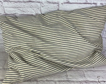 Vintage Blue Stripe Ticking Feather Pillow