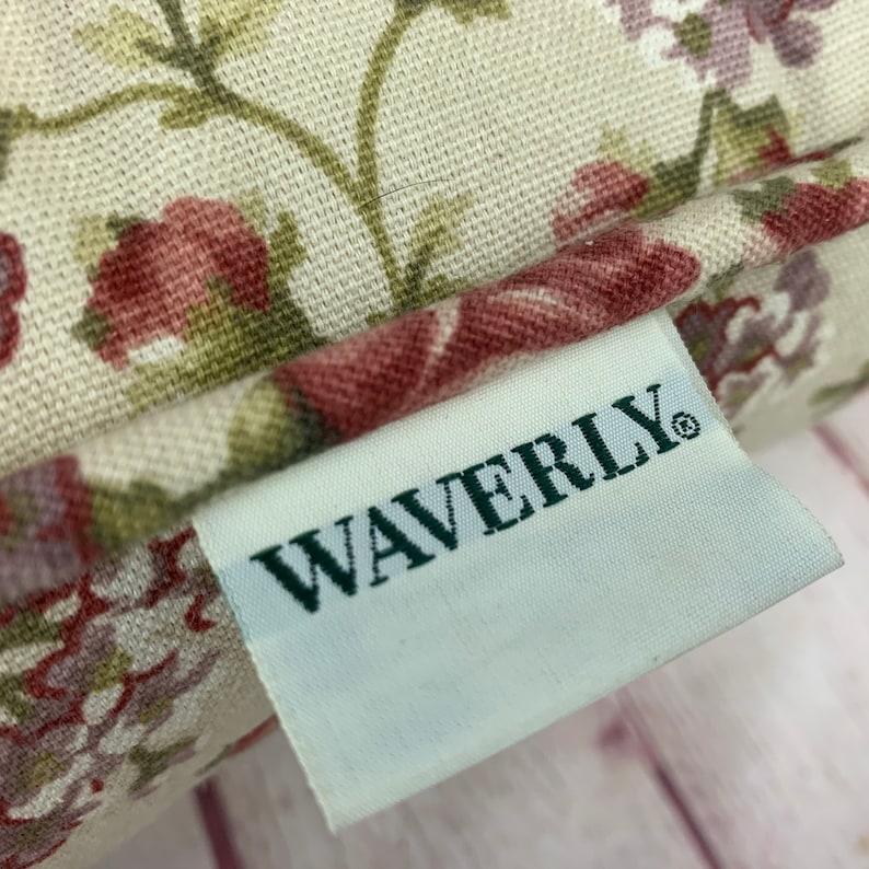 Vintage 1990/'s WAVERLY Pink and Purple Floral Decorative Pillow