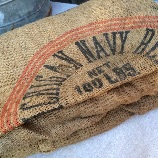 Trío de arpillera Vintage alimenta grandes sacos/bolsas para la elaboración y la reasignación