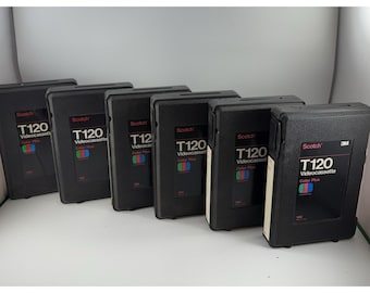 3M VHS T120 Video Cassette EMTPY Hard Locking Storage Case Black Lot of 6