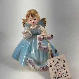 Vintage Josef Original FIFTH Birthday Engel Figur 5 Jahre alt