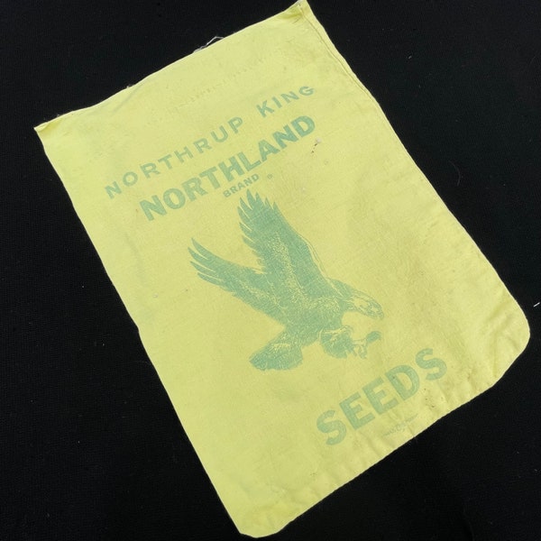 VIntage Yellow Northrup King NORTHLAND Brand Seed Bag with Eagle