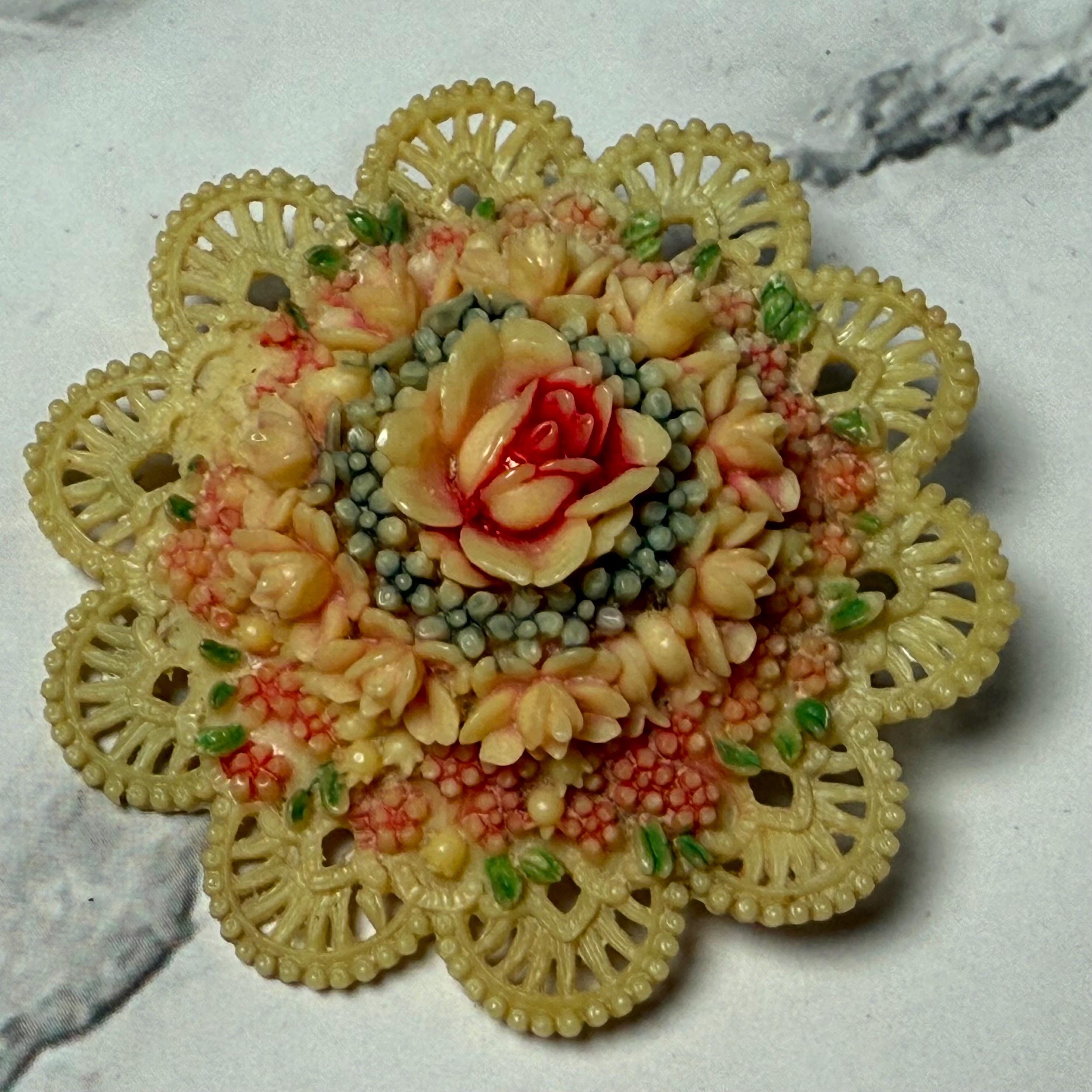 Vintage celluloid brooches - Etsy 日本