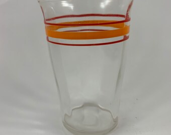 Vintage SWANKY SWIG 1950's Era Juice Glass with Orange and Red Rings