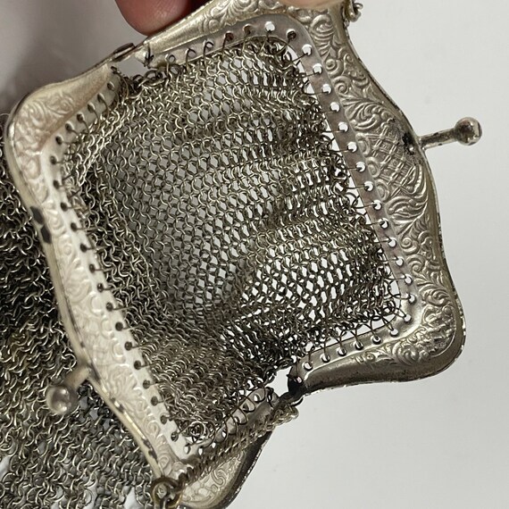 Antique Vintage Child's Silvertone Mesh Purse - image 5