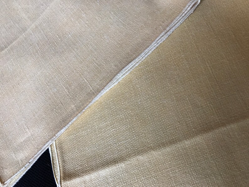 Set of 6 Vintage Yellow Linen Dinner Napkins