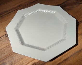 Vintage White Independence Ironstone Large 14” Serving Platter Octagonal