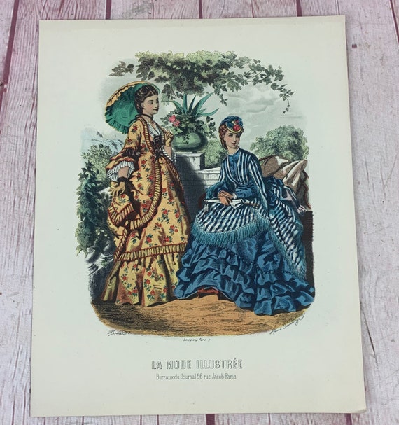 Vintage New Old Stock LA MODE ILLUSTREE Unframed Fashion Print 8 X