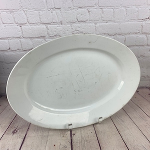 Antique/Vintage Oxford Henry Alcock White Ironstone China Heavy Large Oval Platter