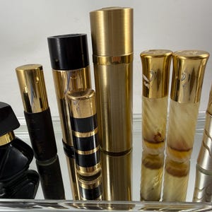 Lot of 8 Vintage EMPTY Retro Perfume Bottles and Atomizers