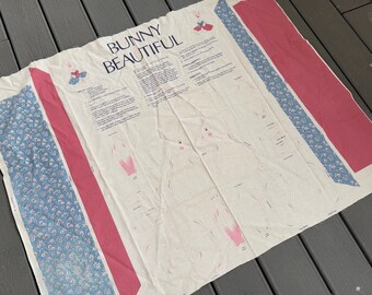 Vintage Wamsutta OTC Ready to Cut, Stuff and Sew Bunny Beautiful Cotton Fabric Makes a Rabbit with Dress